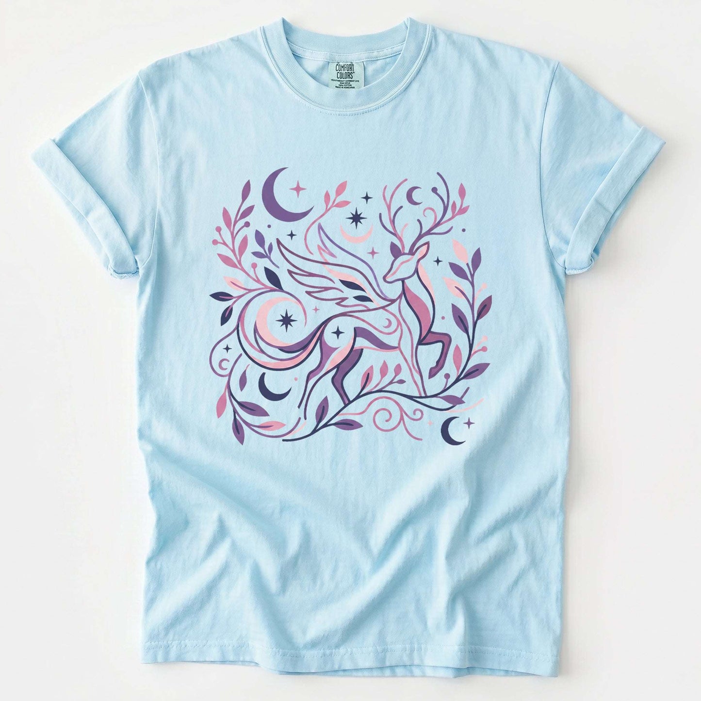 Ethereal Winged Stag Vintage Washed T-Shirt