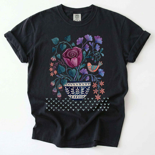 Floral Bowl Vintage Washed T-Shirt