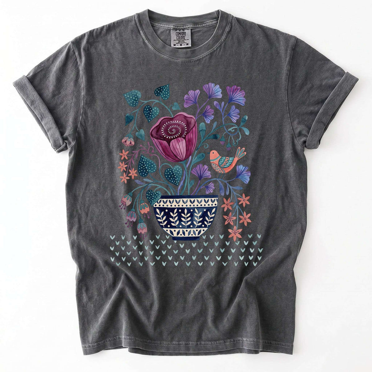 Floral Bowl Vintage Washed T-Shirt