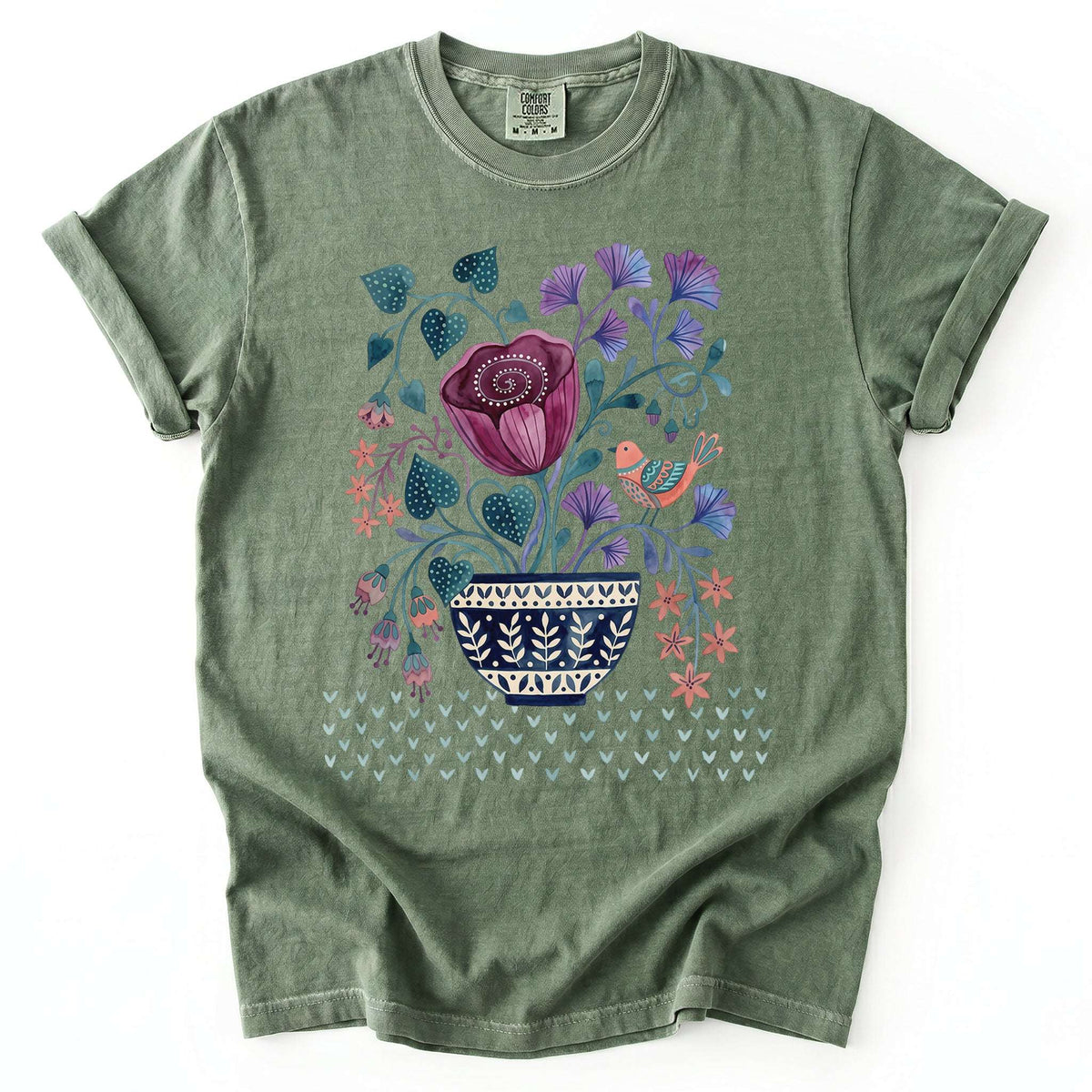 Floral Bowl Vintage Washed T-Shirt