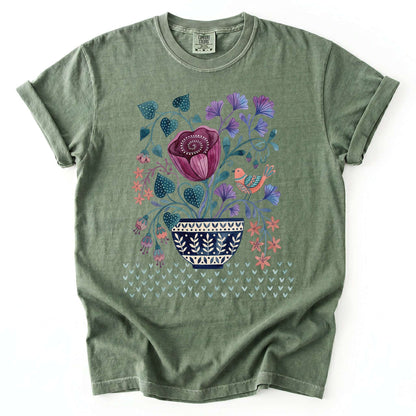 Floral Bowl Vintage Washed T-Shirt
