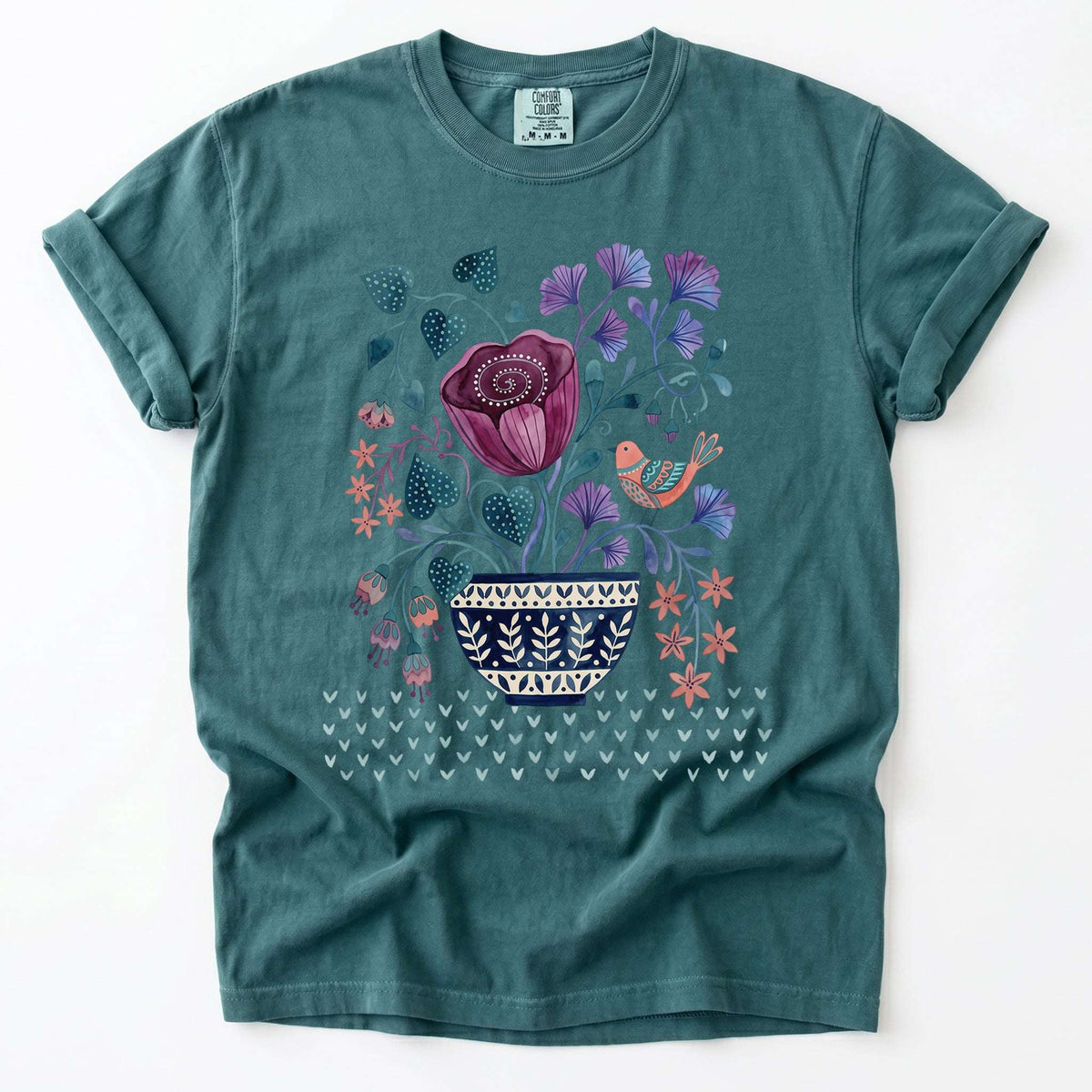 Floral Bowl Vintage Washed T-Shirt