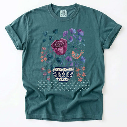 Floral Bowl Vintage Washed T-Shirt