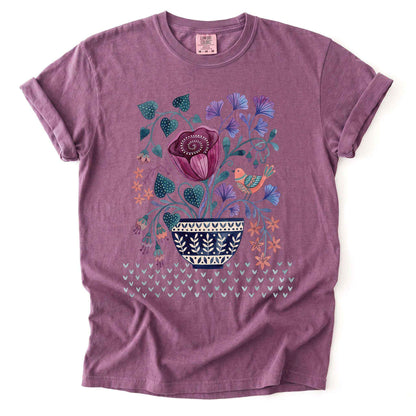 Floral Bowl Vintage Washed T-Shirt