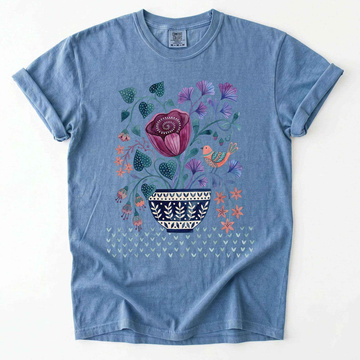 Floral Bowl Vintage Washed T-Shirt