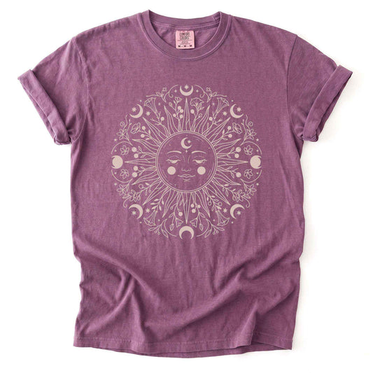 Floral Sun Mandala Vintage Washed T-Shirt