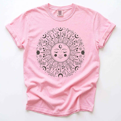 Floral Sun Mandala Vintage Washed T-Shirt