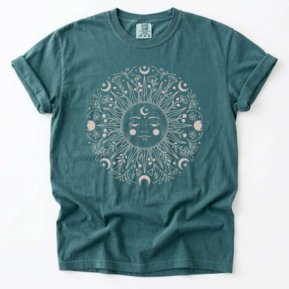Floral Sun Mandala Vintage Washed T-Shirt