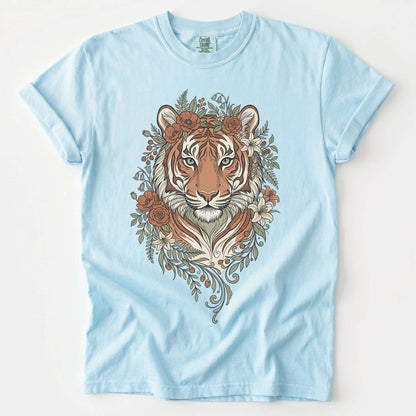 Majestic Floral Tiger Vintage Washed T-Shirt