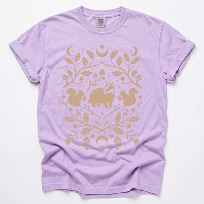 Folk Art Badger & Squirrels Vintage Washed T-Shirt