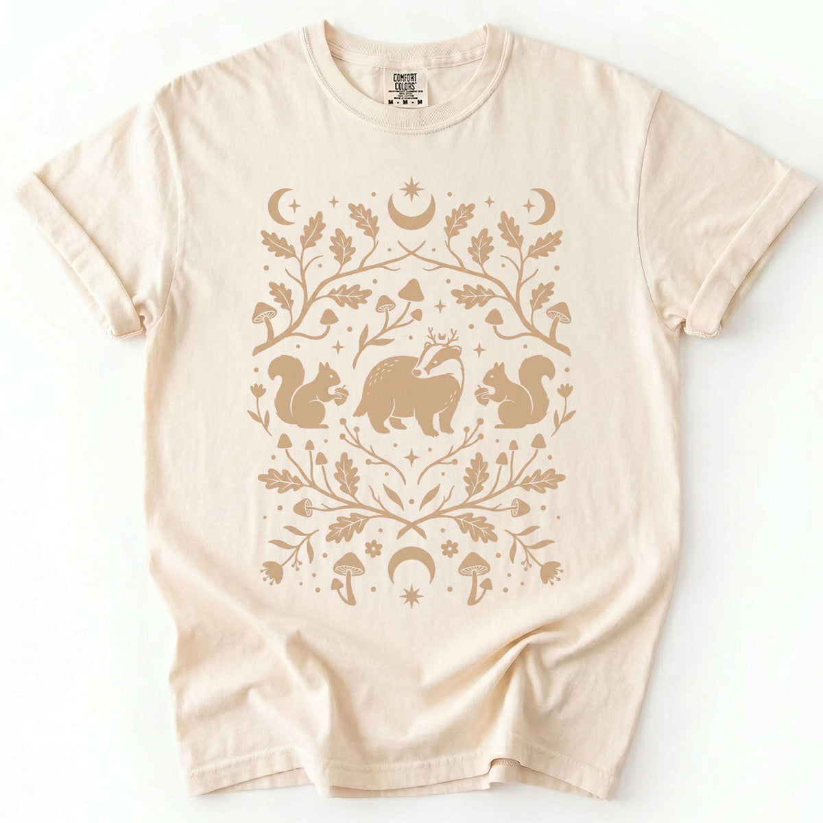 Folk Art Badger & Squirrels Vintage Washed T-Shirt