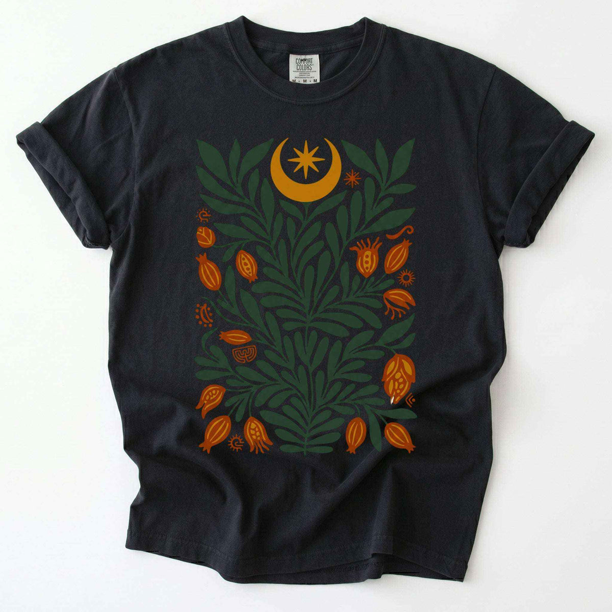 Folk Art Celestial Botanical Vintage Washed T-Shirt
