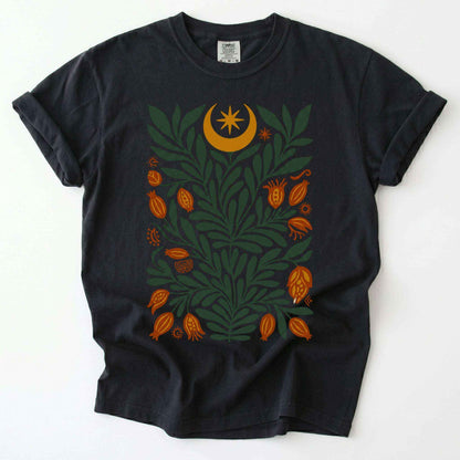 Folk Art Celestial Botanical Vintage Washed T-Shirt