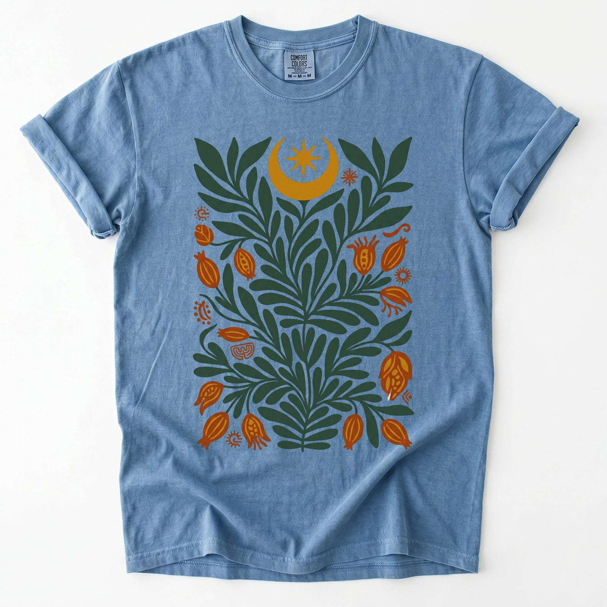 Folk Art Celestial Botanical Vintage Washed T-Shirt
