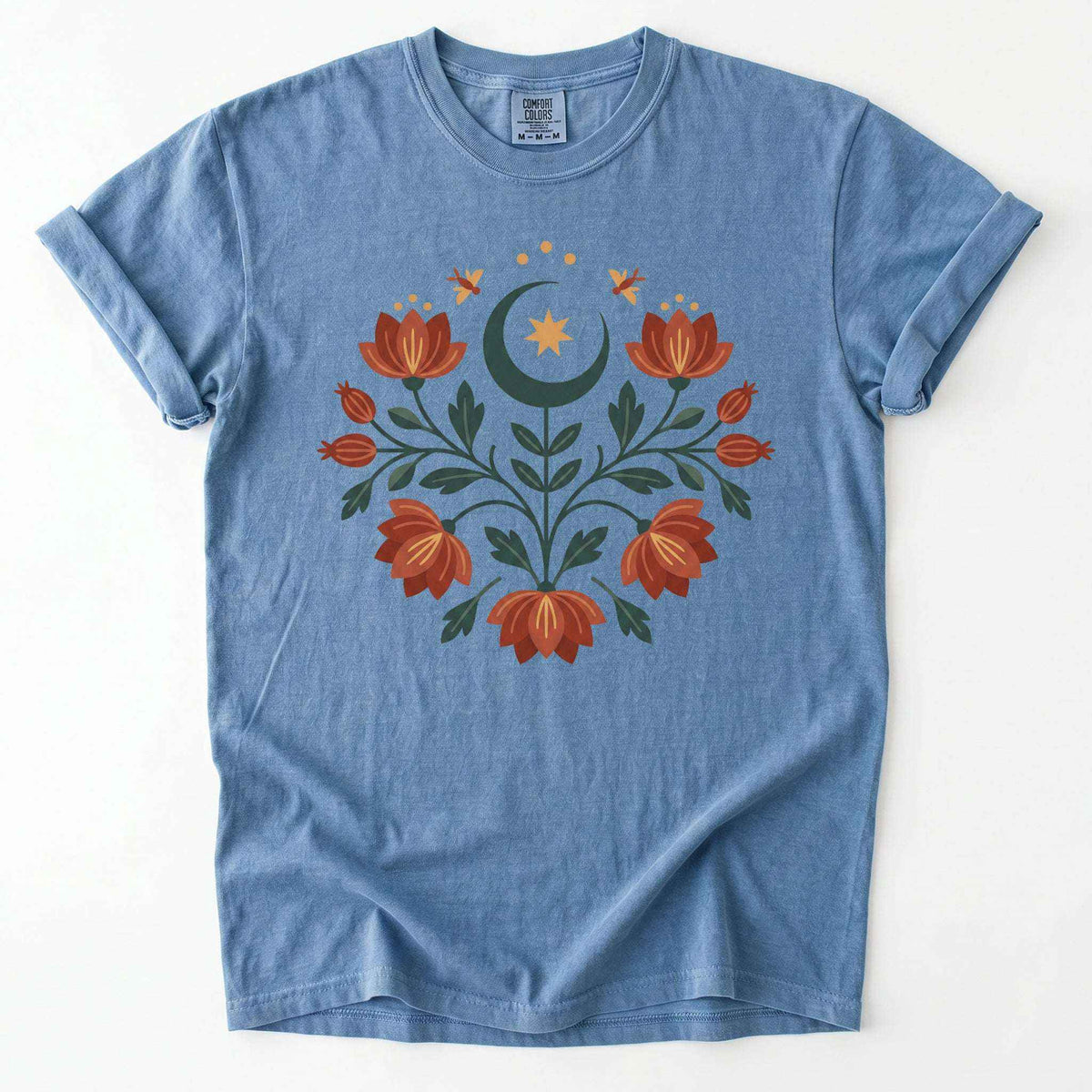 Folk Art Celestial Floral Vintage Washed T-Shirt