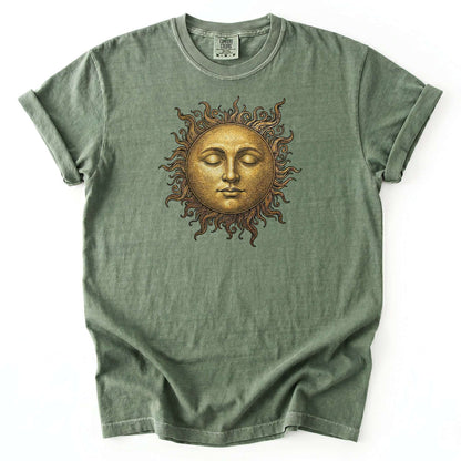Celestial Golden Sun Vintage Washed T-Shirt