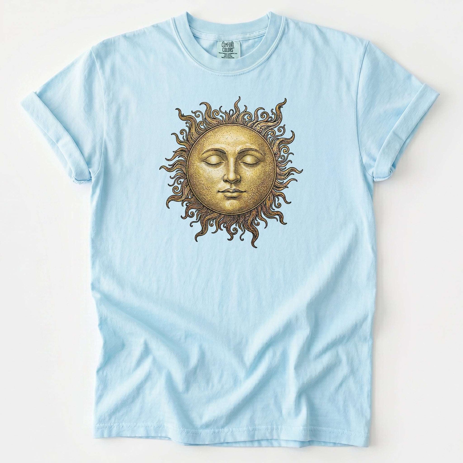 Celestial Golden Sun Vintage Washed T-Shirt