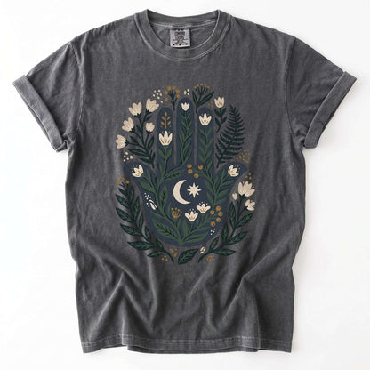 Hamsa & Crescent Moon Vintage Washed T-Shirt