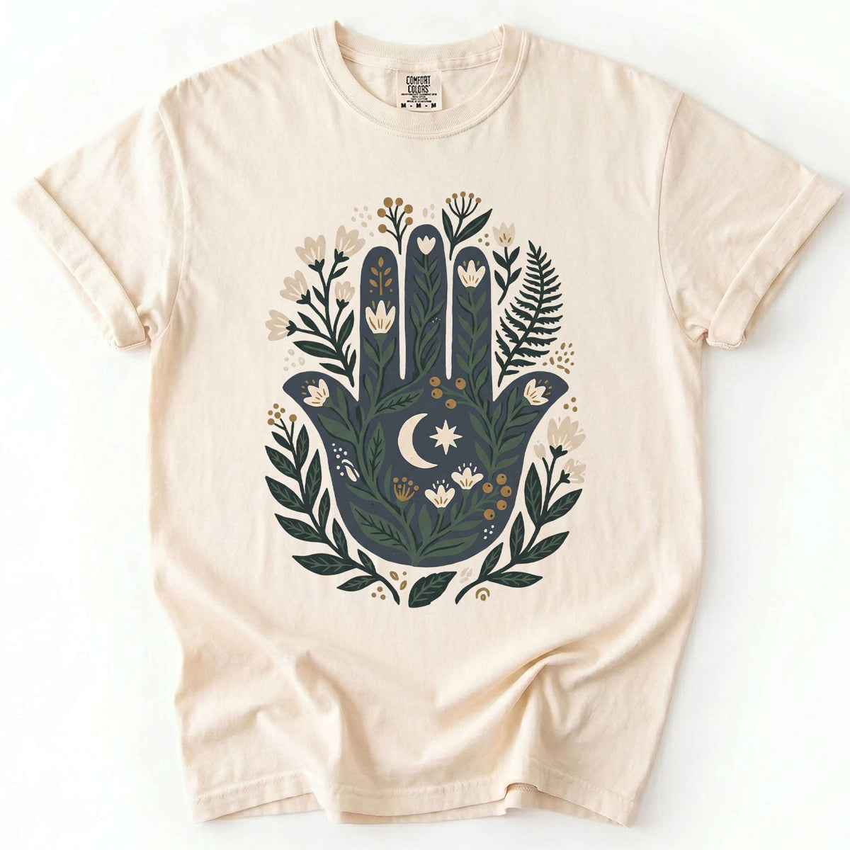 Hamsa & Crescent Moon Vintage Washed T-Shirt