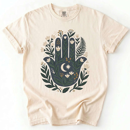 Hamsa & Crescent Moon Vintage Washed T-Shirt