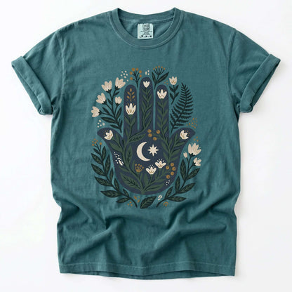 Hamsa & Crescent Moon Vintage Washed T-Shirt