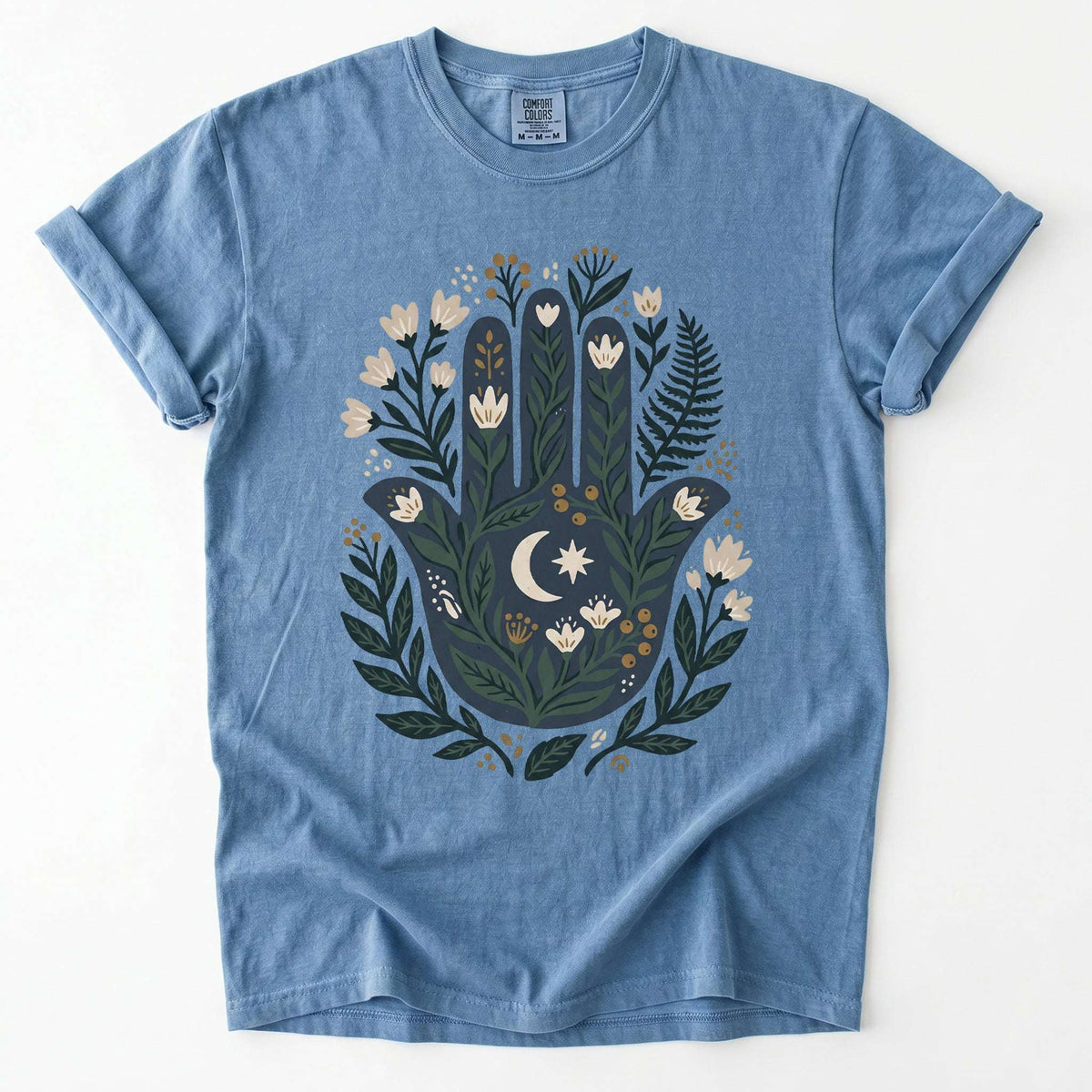 Hamsa & Crescent Moon Vintage Washed T-Shirt