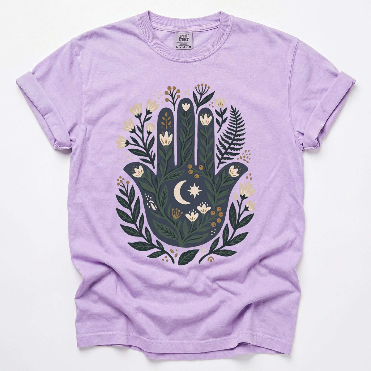 Hamsa & Crescent Moon Vintage Washed T-Shirt