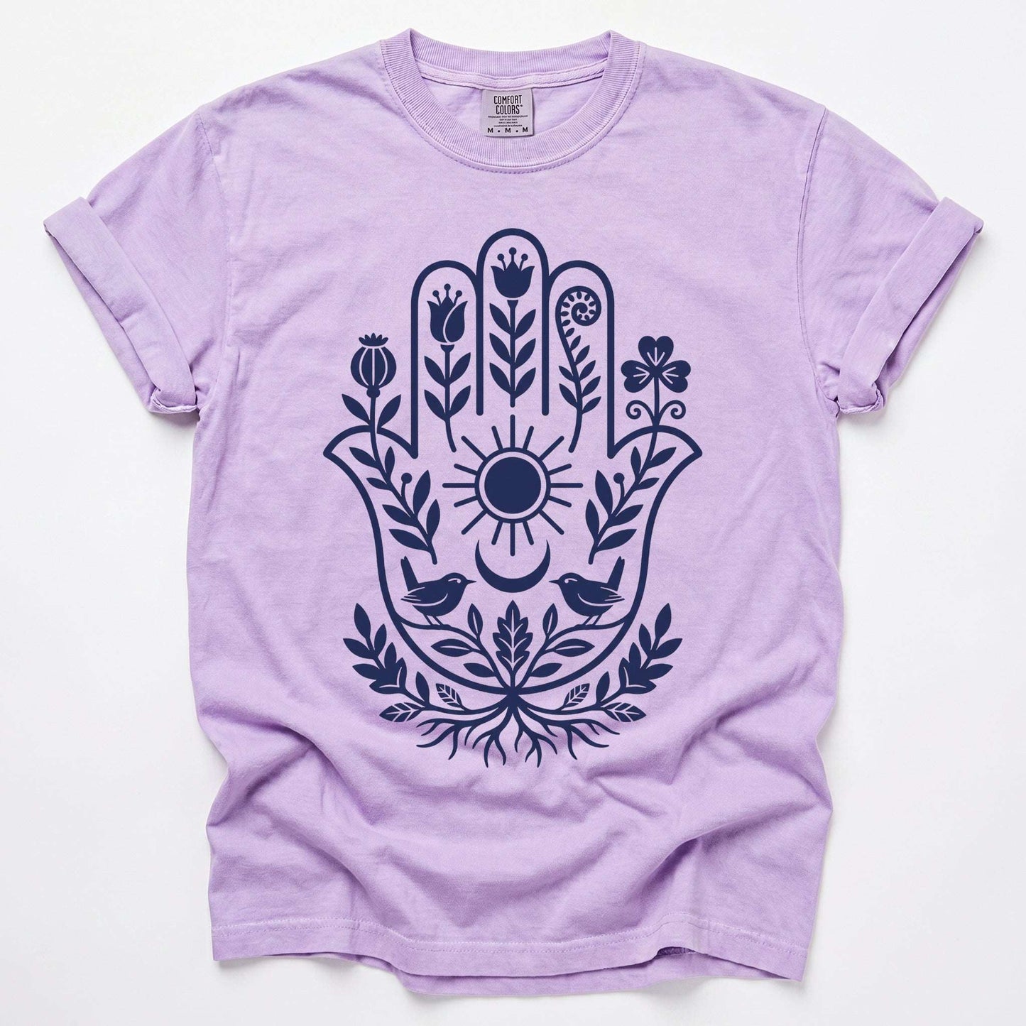 Hamsa Hand Folk Art Vintage Washed T-Shirt