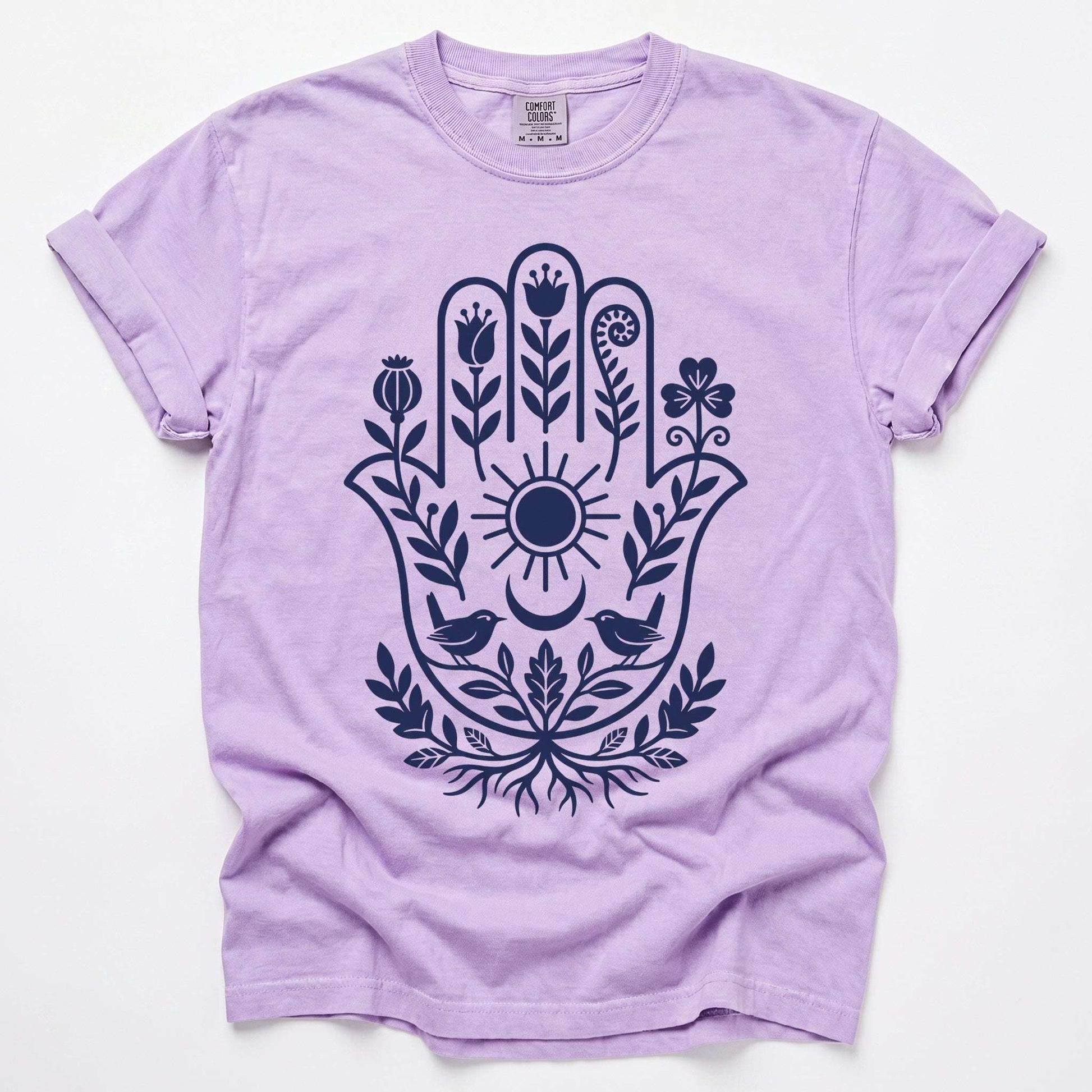 Hamsa Hand Folk Art Vintage Washed T-Shirt