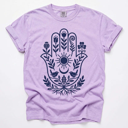 Hamsa Hand Folk Art Vintage Washed T-Shirt