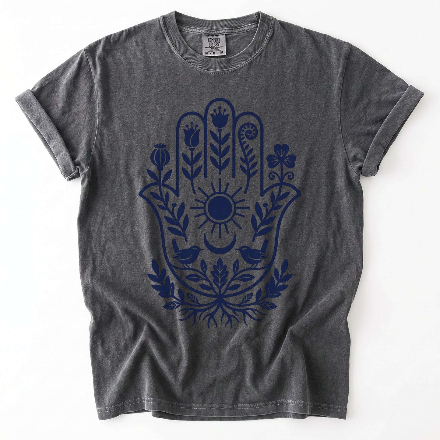 Hamsa Hand Folk Art Vintage Washed T-Shirt