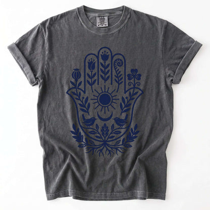 Hamsa Hand Folk Art Vintage Washed T-Shirt