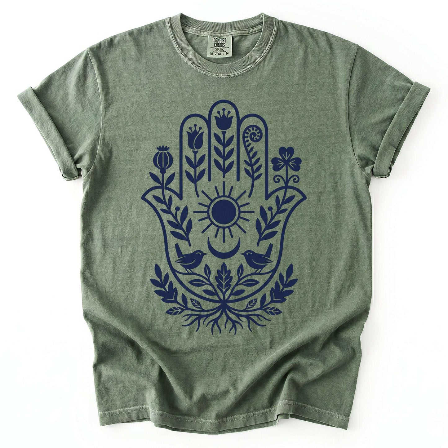 Hamsa Hand Folk Art Vintage Washed T-Shirt