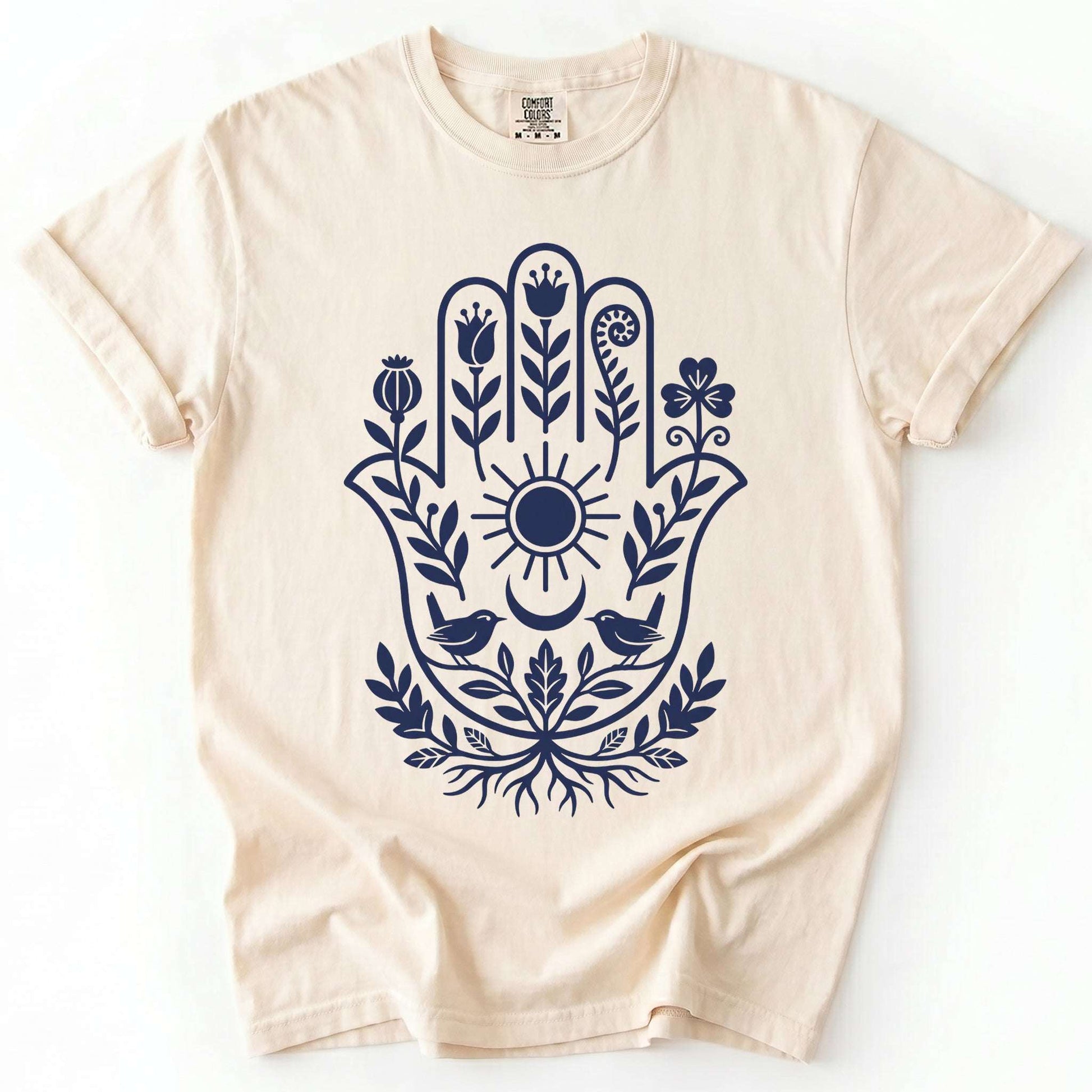 Hamsa Hand Folk Art Vintage Washed T-Shirt