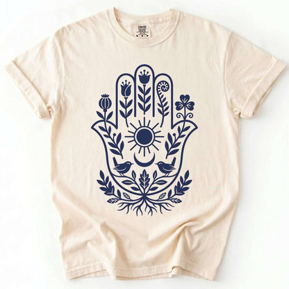 Hamsa Hand Folk Art Vintage Washed T-Shirt