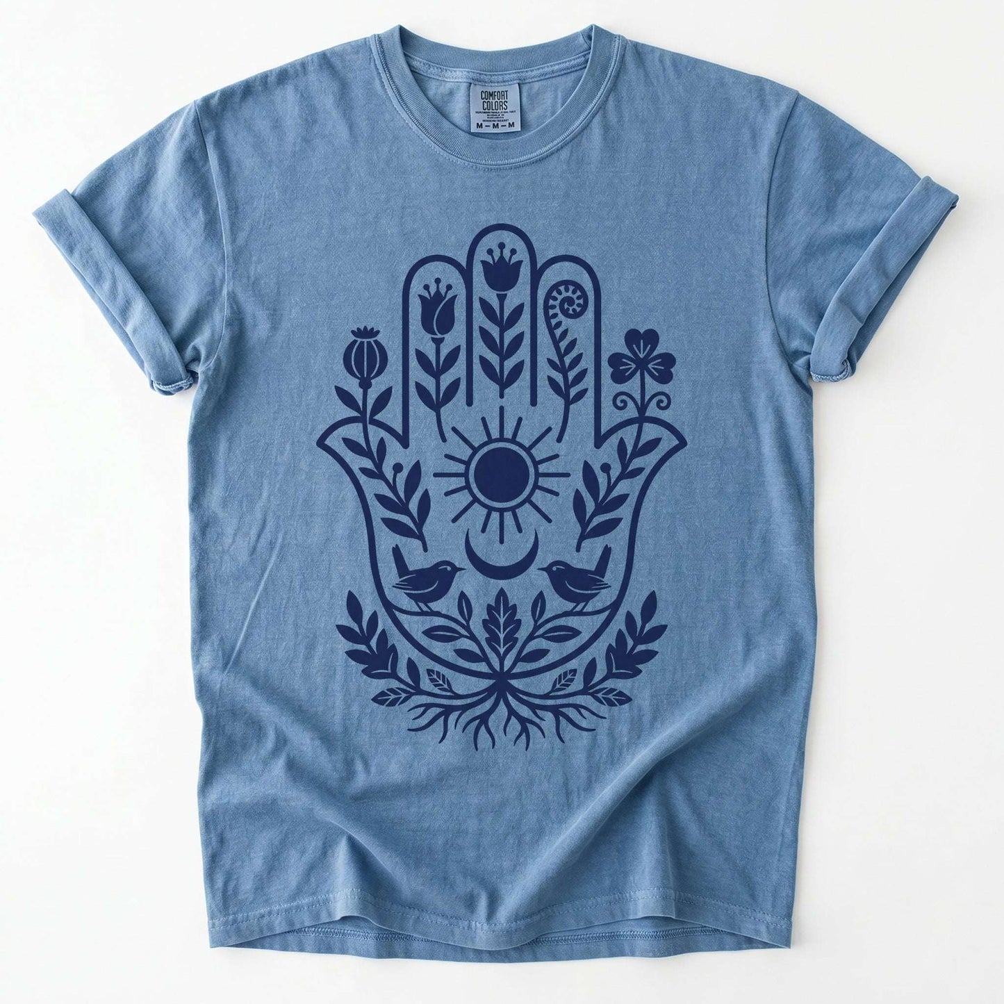 Hamsa Hand Folk Art Vintage Washed T-Shirt