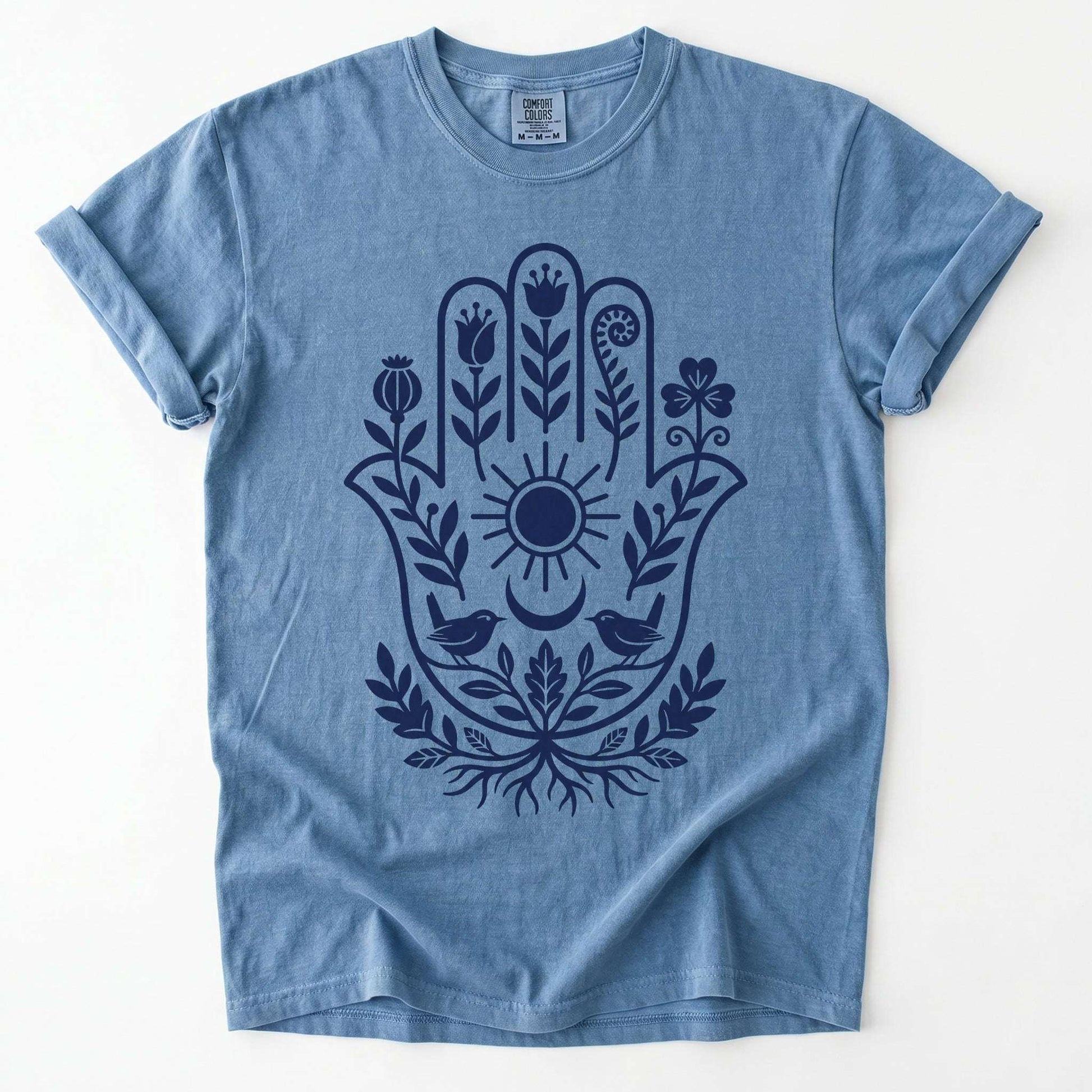 Hamsa Hand Folk Art Vintage Washed T-Shirt