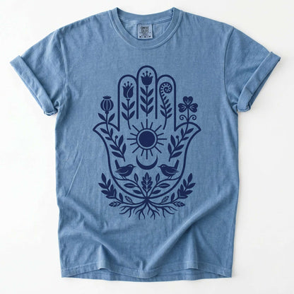 Hamsa Hand Folk Art Vintage Washed T-Shirt