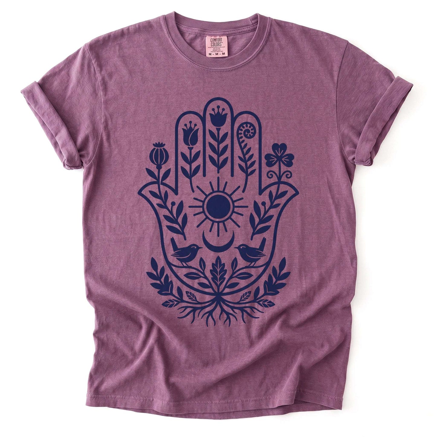Hamsa Hand Folk Art Vintage Washed T-Shirt