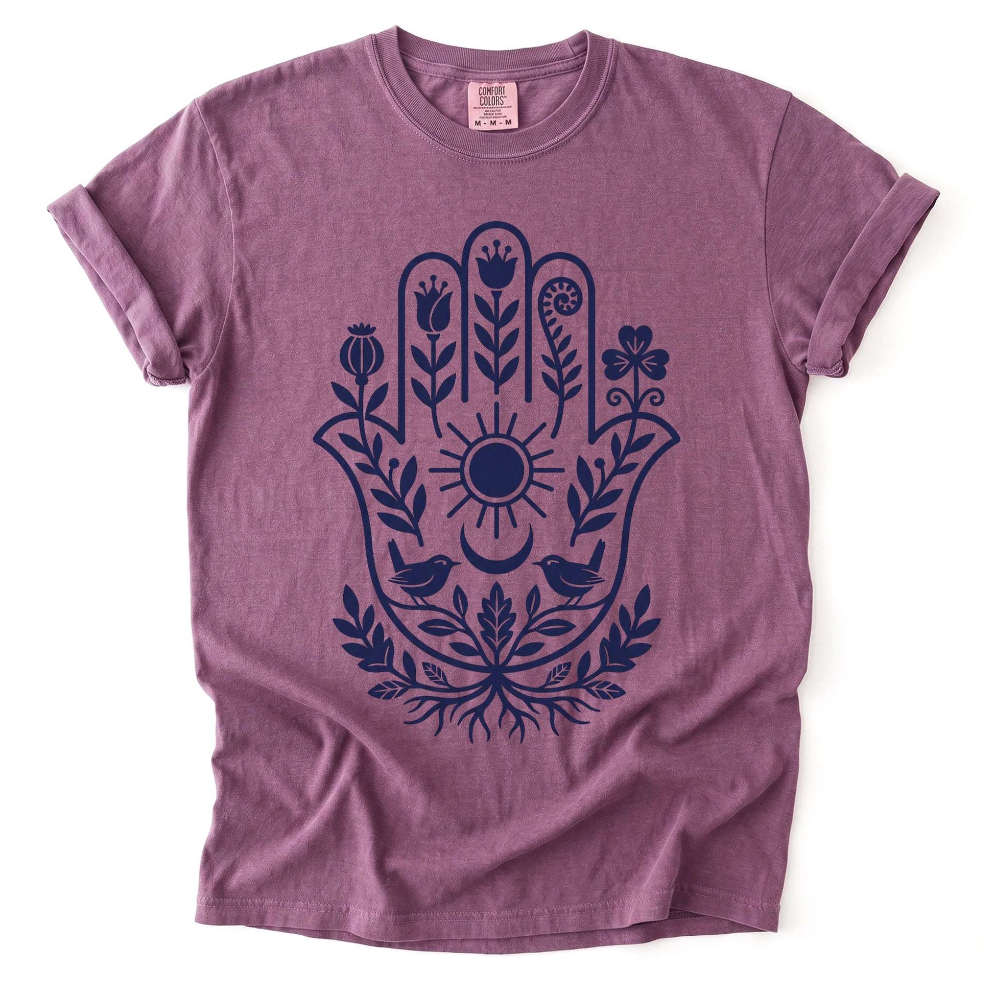 Hamsa Hand Folk Art Vintage Washed T-Shirt