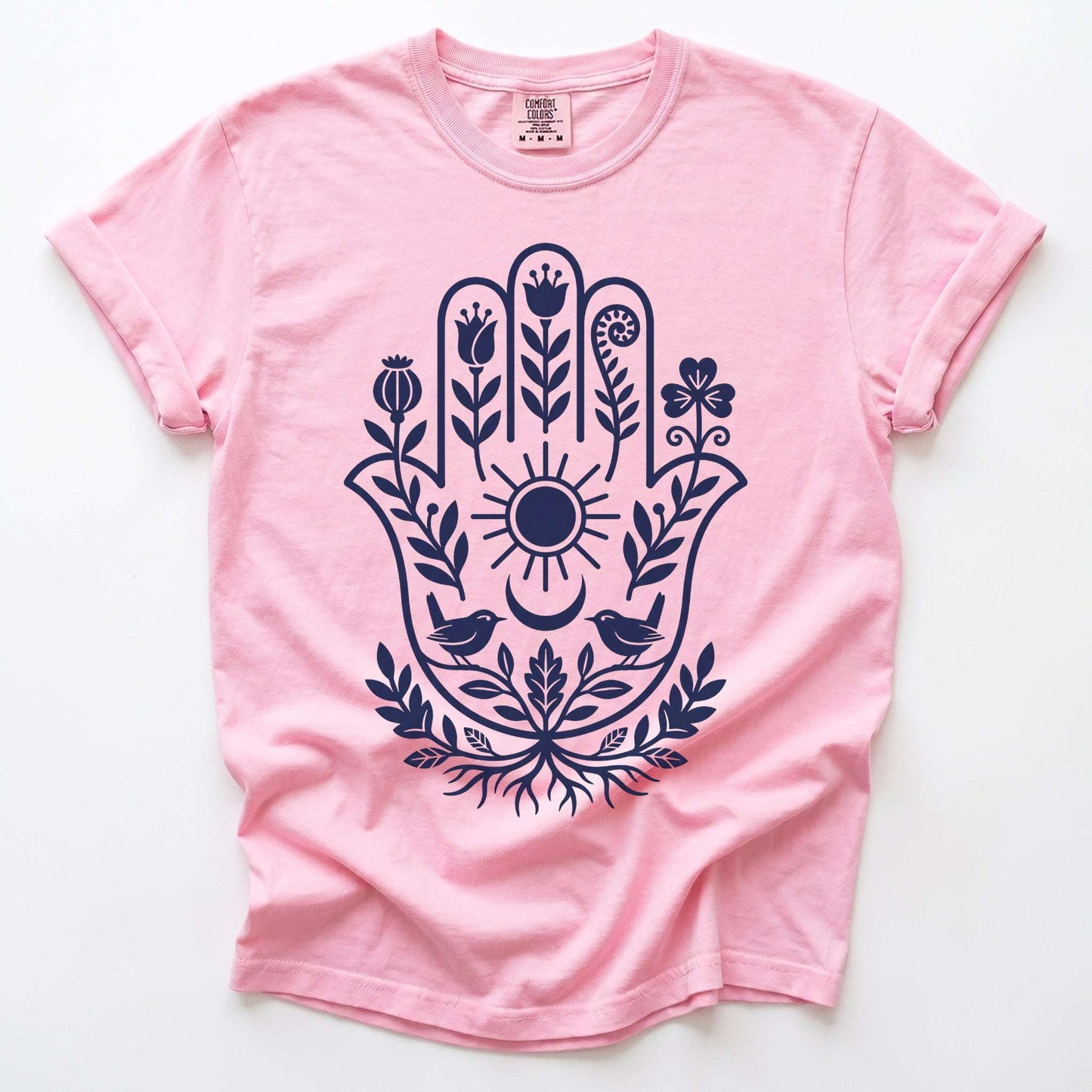 Hamsa Hand Folk Art Vintage Washed T-Shirt