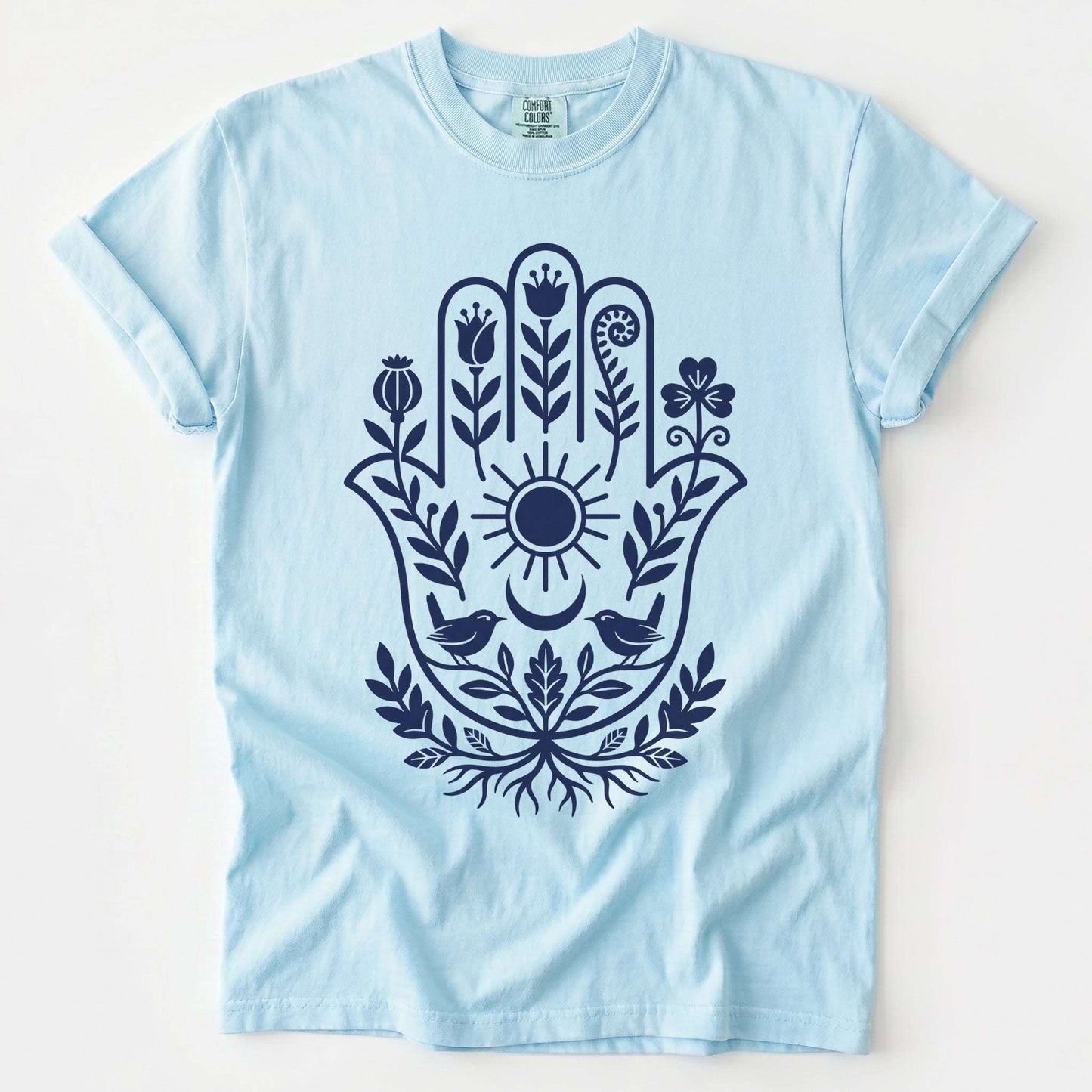 Hamsa Hand Folk Art Vintage Washed T-Shirt