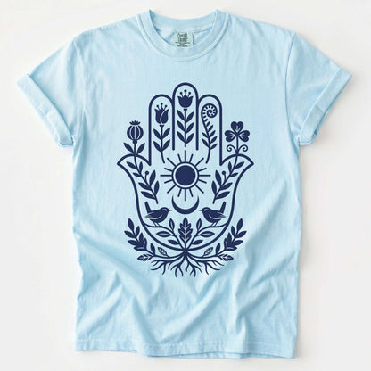 Hamsa Hand Folk Art Vintage Washed T-Shirt