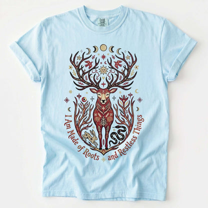 Mystical Folk Art Stag Vintage Washed T-Shirt