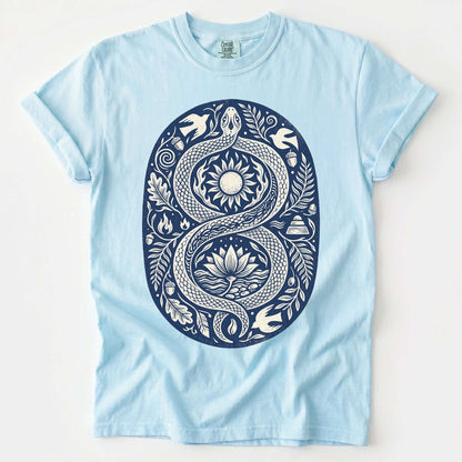 Infinity Serpent Block Print Vintage Washed T-Shirt