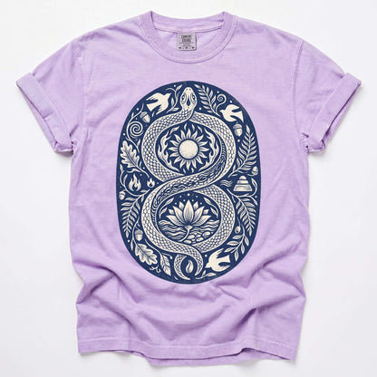 Infinity Serpent Block Print Vintage Washed T-Shirt