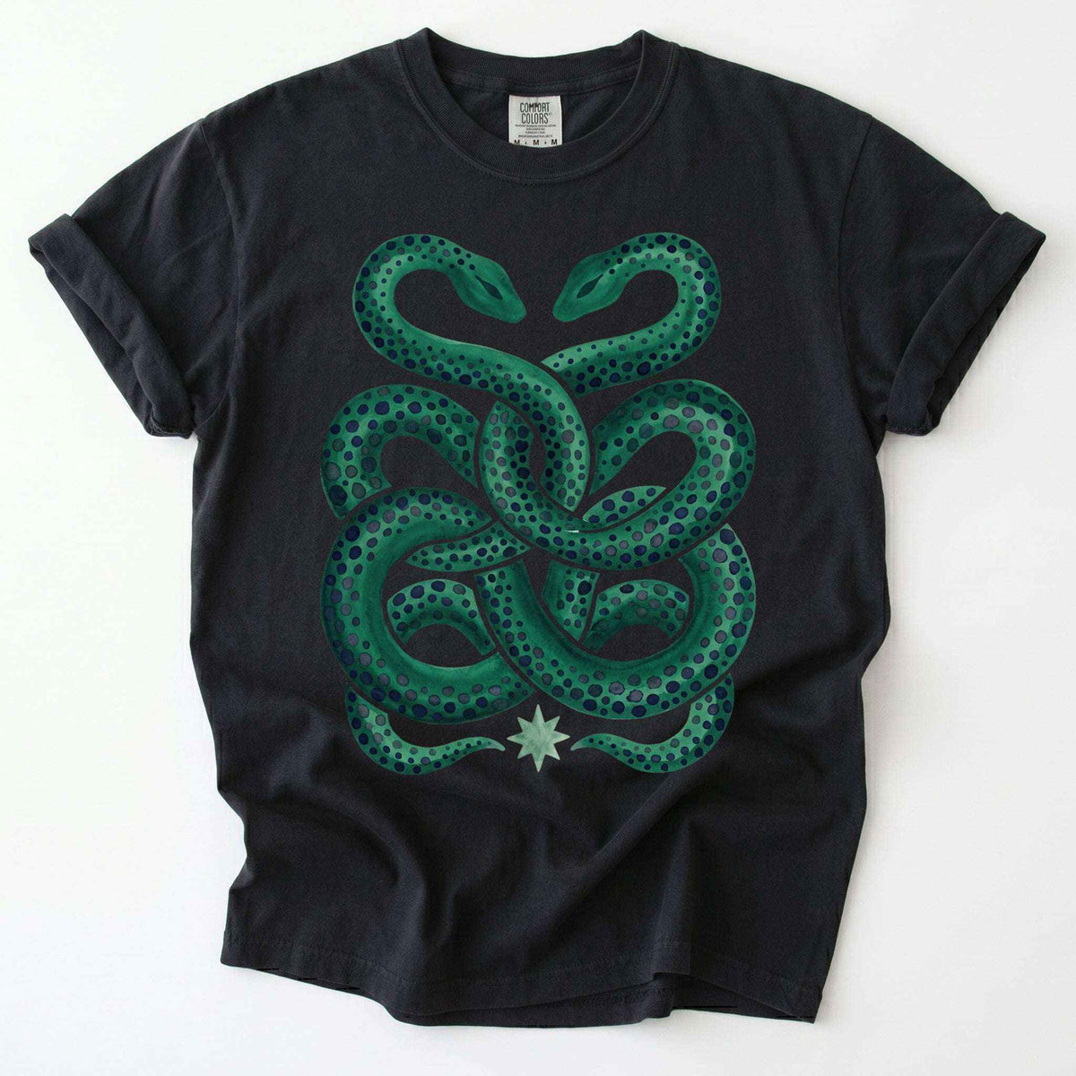 Intertwined Emerald Serpents Vintage Washed T-Shirt