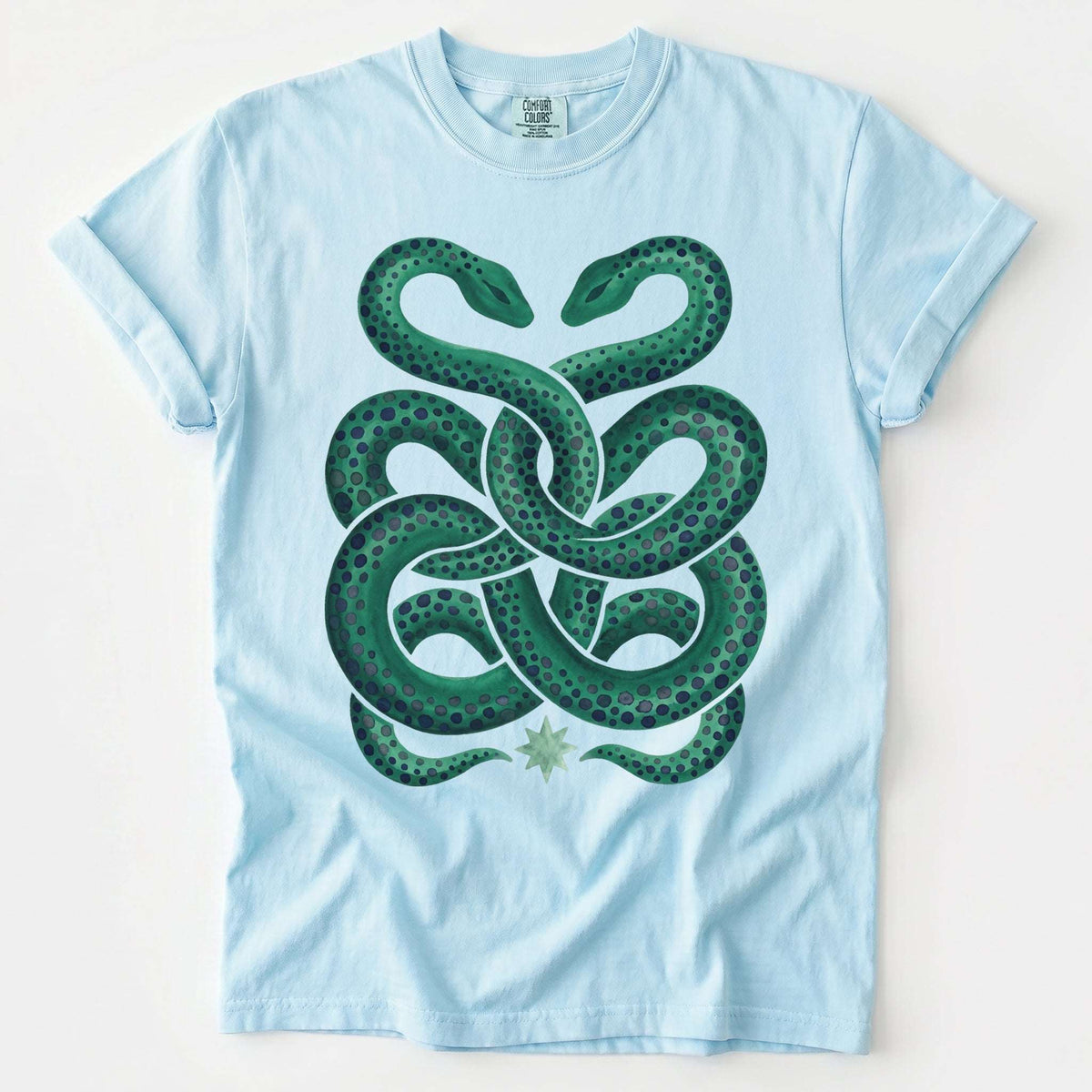 Intertwined Emerald Serpents Vintage Washed T-Shirt