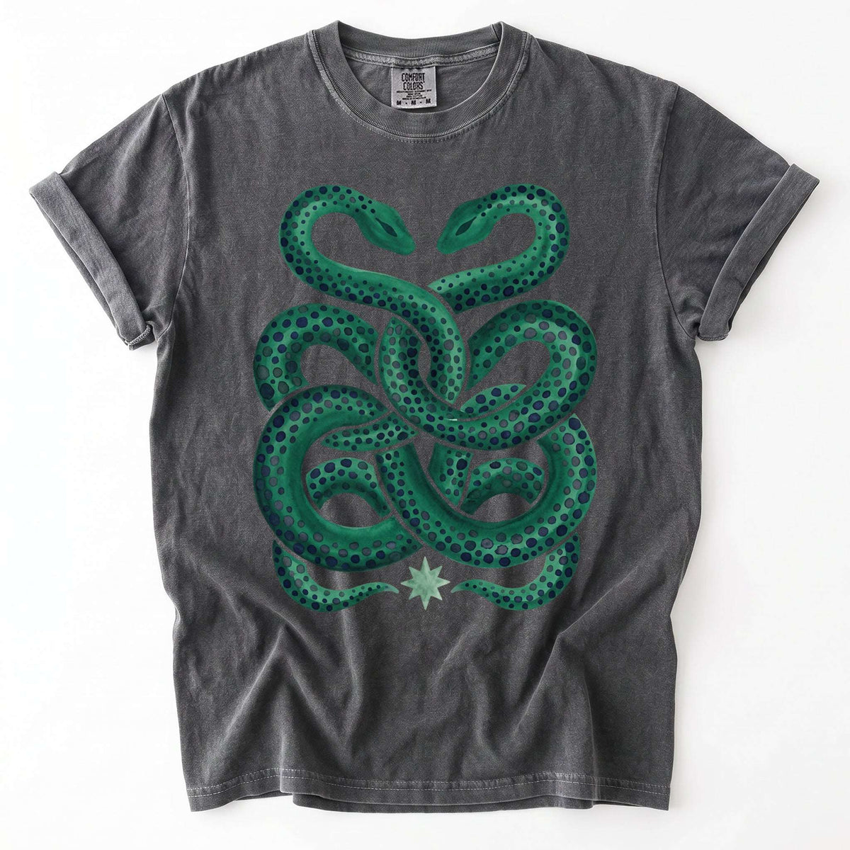 Intertwined Emerald Serpents Vintage Washed T-Shirt