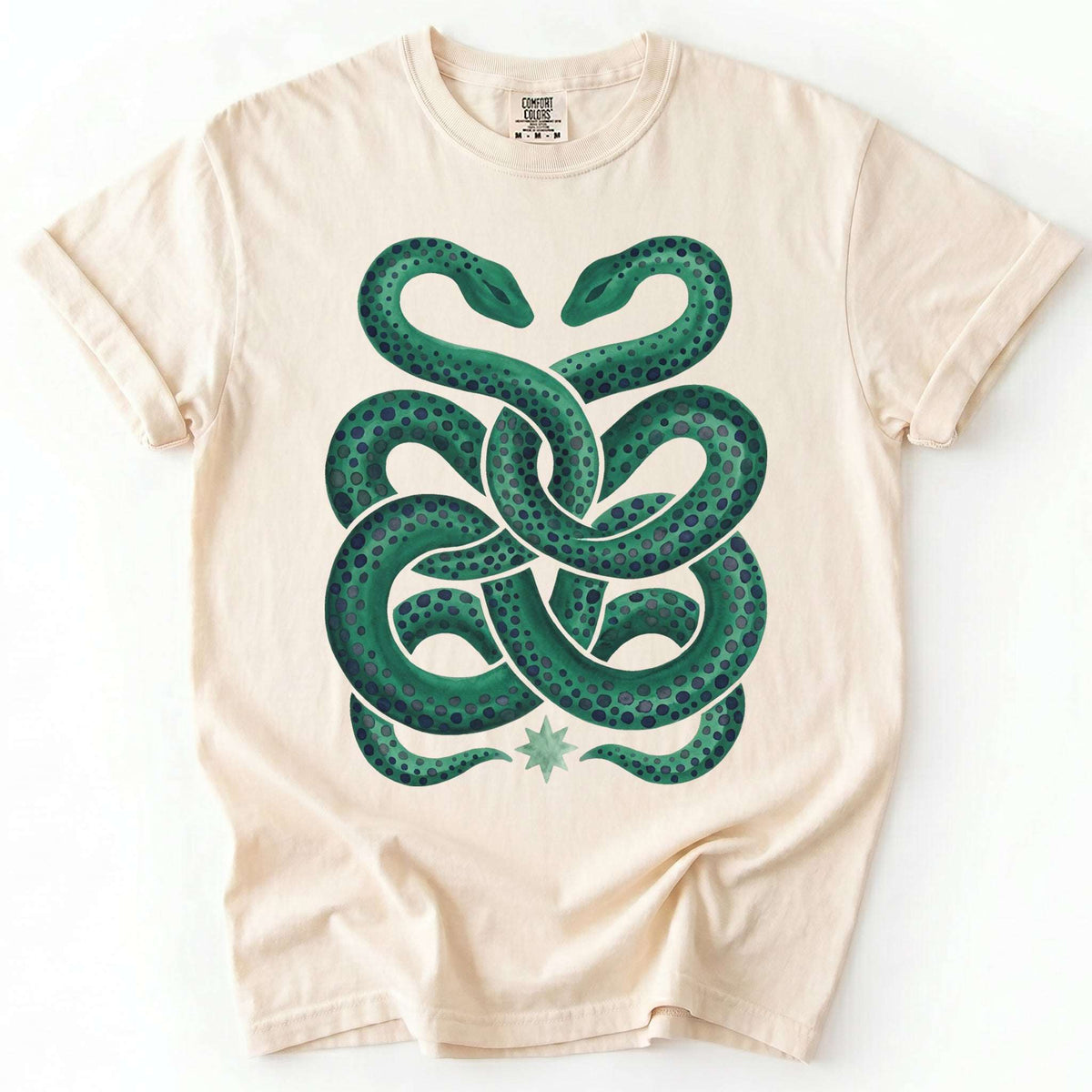 Intertwined Emerald Serpents Vintage Washed T-Shirt